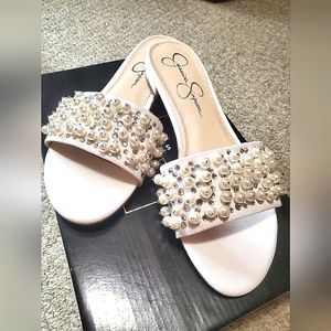Jessica Simpson bridal flat sandals